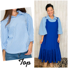 Baby Blue Gingham Collared Shirt