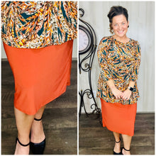 Miss Amy Pencil Skirt (Regular & Plus)-Rust