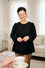 Clara Black Babydoll Swiss Dot Top