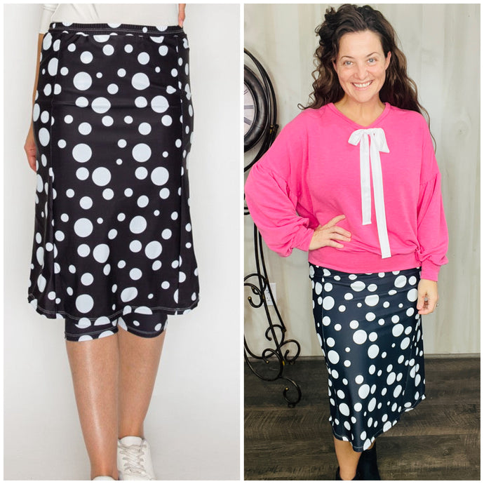 Tiffany Athletic/Swim Skirt- Black & White