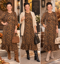 Jen Ribbed Leopard & Button Dress