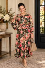 Jessica Green & Floral Belted Dress