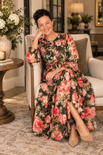 Jessica Green & Floral Belted Dress
