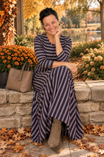 Everyday Style Dress- Brown & Pink Stripes