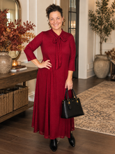 Brenda Bow Burgundy & Gold Dress
