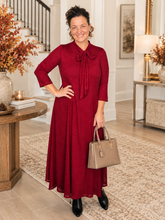 Brenda Bow Burgundy & Gold Dress