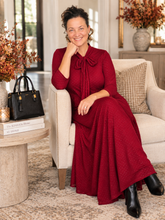 Brenda Bow Burgundy & Gold Dress