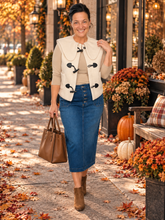 Oatmeal Button Front Pocket Vest