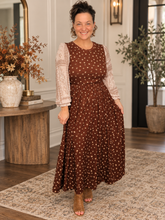 Misty Brown Paisley & Floral Woven Dress