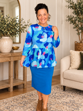 Jordan Tiered Tunic Top- Blue Mix