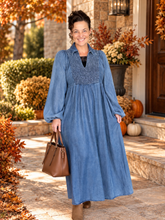 Kristen Smocking & Denim Dress