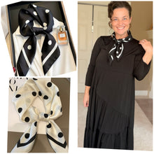 Large Polkadot Scarf-Black or Ivory