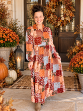 Kaylee Collared Fall Patchwork Dress