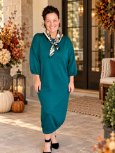 Oh So Comfy Sweatshirt Dress-Hunter Green