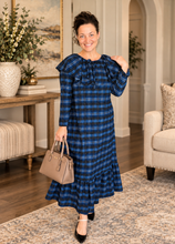 Kayla Dress- Navy Plaid