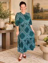 Missy Hunter Green Print Dress