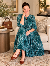 Missy Hunter Green Print Dress