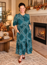 Missy Hunter Green Print Dress