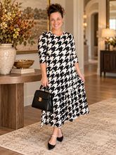 Tonya Marie Tiered Dress- Houndstooth