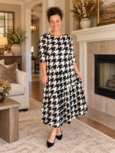 Tonya Marie Tiered Dress- Houndstooth