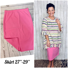 Miss Amy Thicker Fabric Pencil Skirt- (Regular & Plus) Pink (27"-29" Length)