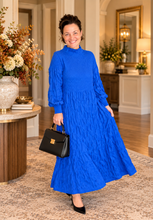 Ruffles & Class Dress-Classic Blue