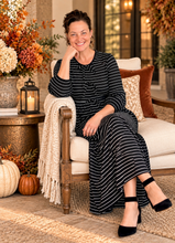 Missy Striped Dress- Black