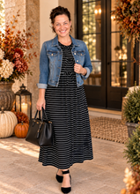 Missy Striped Dress- Black
