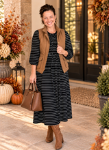 Missy Striped Dress- Black