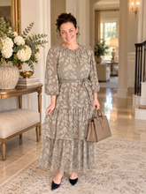Tammy Lacy Detail Ruffle Dress-Stone