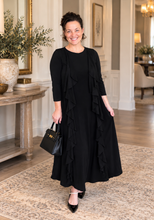 Samantha Ruffle Front Dress-Black