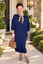 Oh So Comfy Sweatshirt Dress-Navy