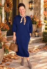 Oh So Comfy Sweatshirt Dress-Navy