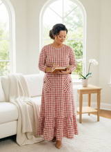 Misty Rose Houndstooth Dress