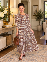 Tonya Marie Tiered Dress-Brown & Taupe