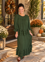 Kimmy Ruffle Skirt (Regular & Plus)-Olive