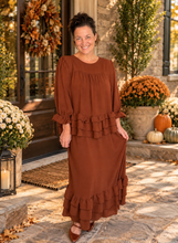 Kimmy Ruffle Skirt (Regular & Plus)-Rust