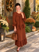 Kimmy Ruffle Skirt (Regular & Plus)-Rust