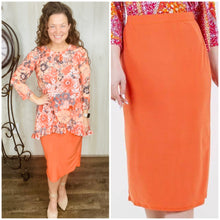 Miss Amy Pencil Skirt (Regular & Plus)- Orange