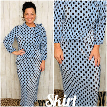 Amy Blue Polkadot Bodre Pencil Skirt-Regular & Plus