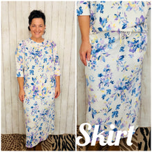 Marissa Ribbed Skirt- Ivory Floral
