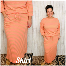 Marissa Ribbed Skirt- Peach Stripe