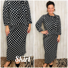 Amy Black Polkadot Bodre Pencil Skirt-Regular & Plus