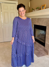 Tonya Marie Tiered Dress-Blue & Purple