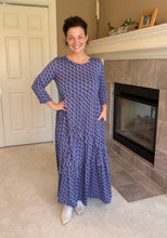Tonya Marie Tiered Dress-Blue & Purple