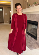 Samantha Ruffle Front Dress-Burgundy