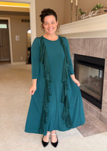 Samantha Ruffle Front Dress-Hunter Green