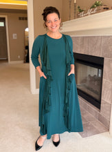 Samantha Ruffle Front Dress-Hunter Green