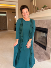 Samantha Ruffle Front Dress-Hunter Green