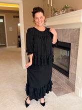 Kimmy Ruffle Skirt (Regular & Plus)-Black
